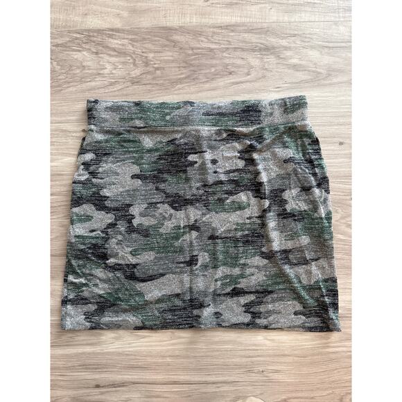 Market & Spruce Amia Knit Skirt Olive Camo XL - Picture 2 of 3